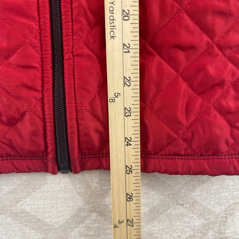 Lauren Active Ralph Lauren Womens Red Quilted‎ Hybrid Fleece Full Zip Jacket M